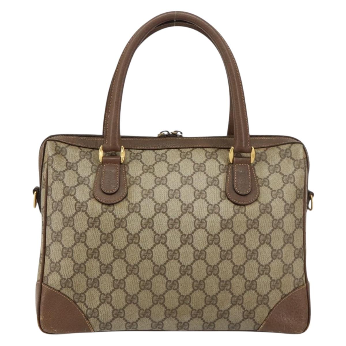 GUCCI GG Supreme Boston Bag PVC Beige Gold 002 123 0167 Auth ep12100