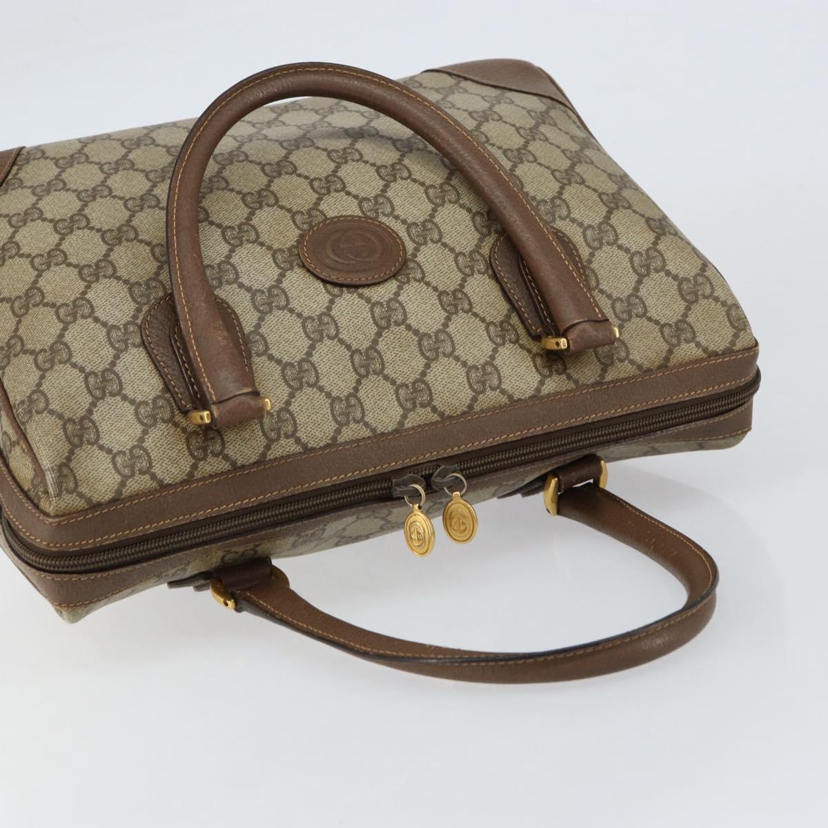 GUCCI GG Supreme Boston Bag PVC Beige Gold 002 123 0167 Auth ep12100