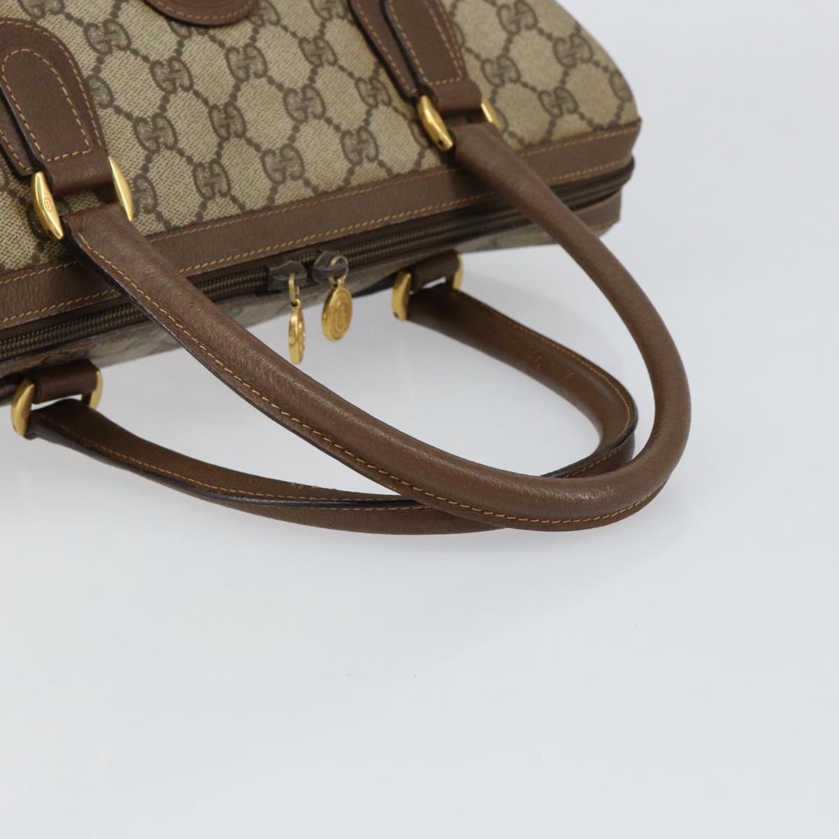 GUCCI GG Supreme Boston Bag PVC Beige Gold 002 123 0167 Auth ep12100