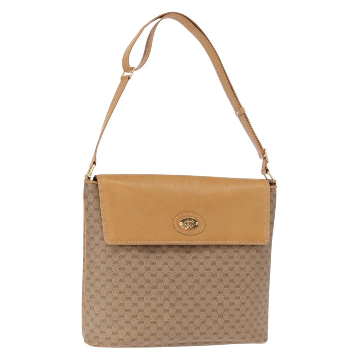 GUCCI Micro GG Supreme Shoulder Bag PVC Beige Gold 001 109 0693 Auth ep12102