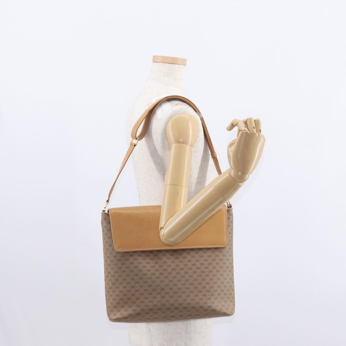 GUCCI Micro GG Supreme Shoulder Bag PVC Beige Gold 001 109 0693 Auth ep12102
