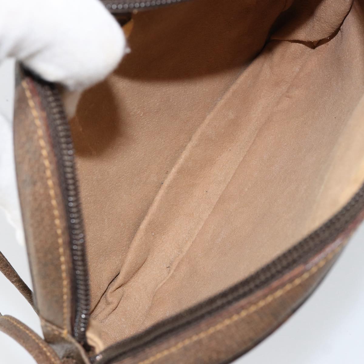 GUCCI GG Plus Supreme Shoulder Bag PVC Beige Gold Auth ep12104