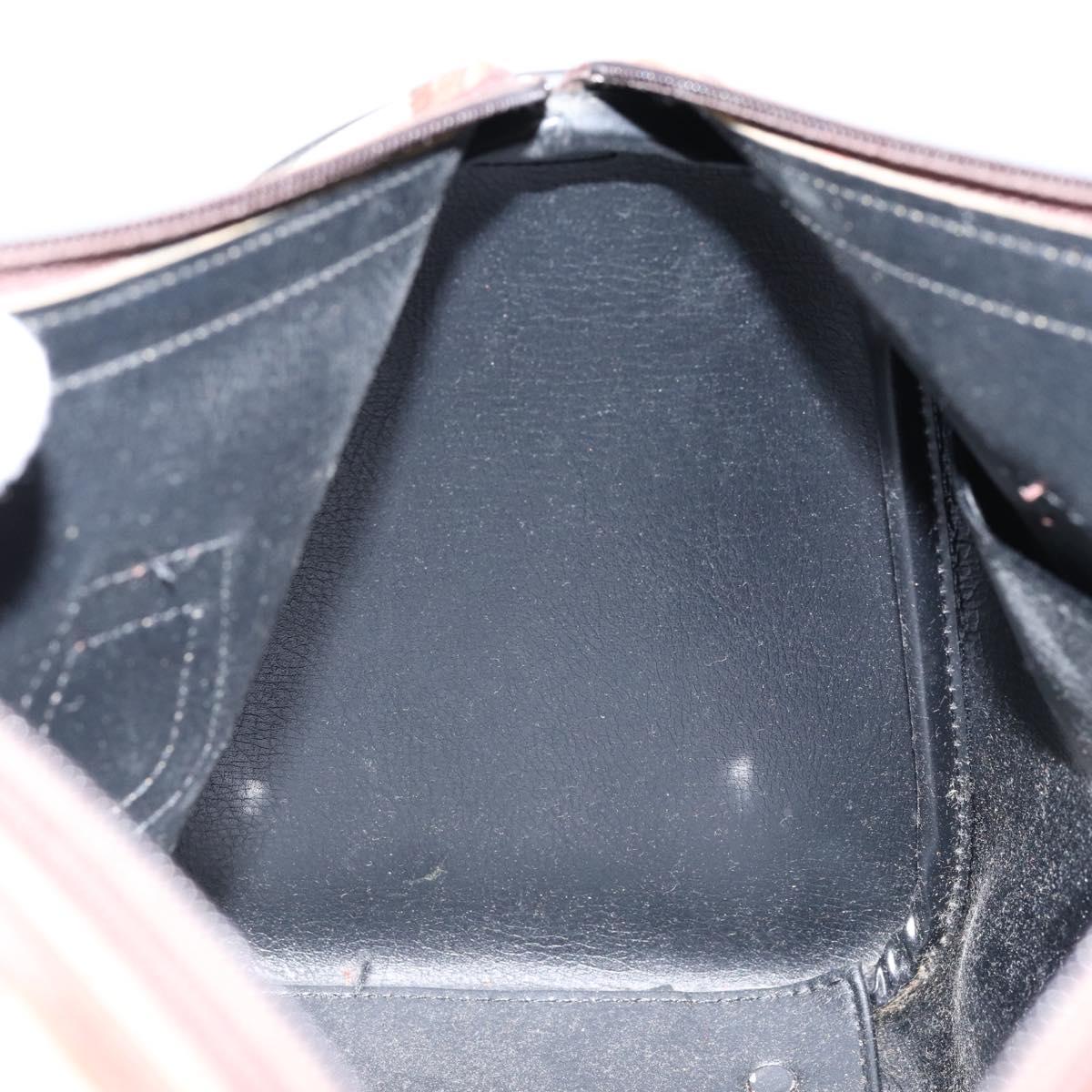 Burberrys Nova Check Boston Bag Canvas Beige Gold Auth ep12106