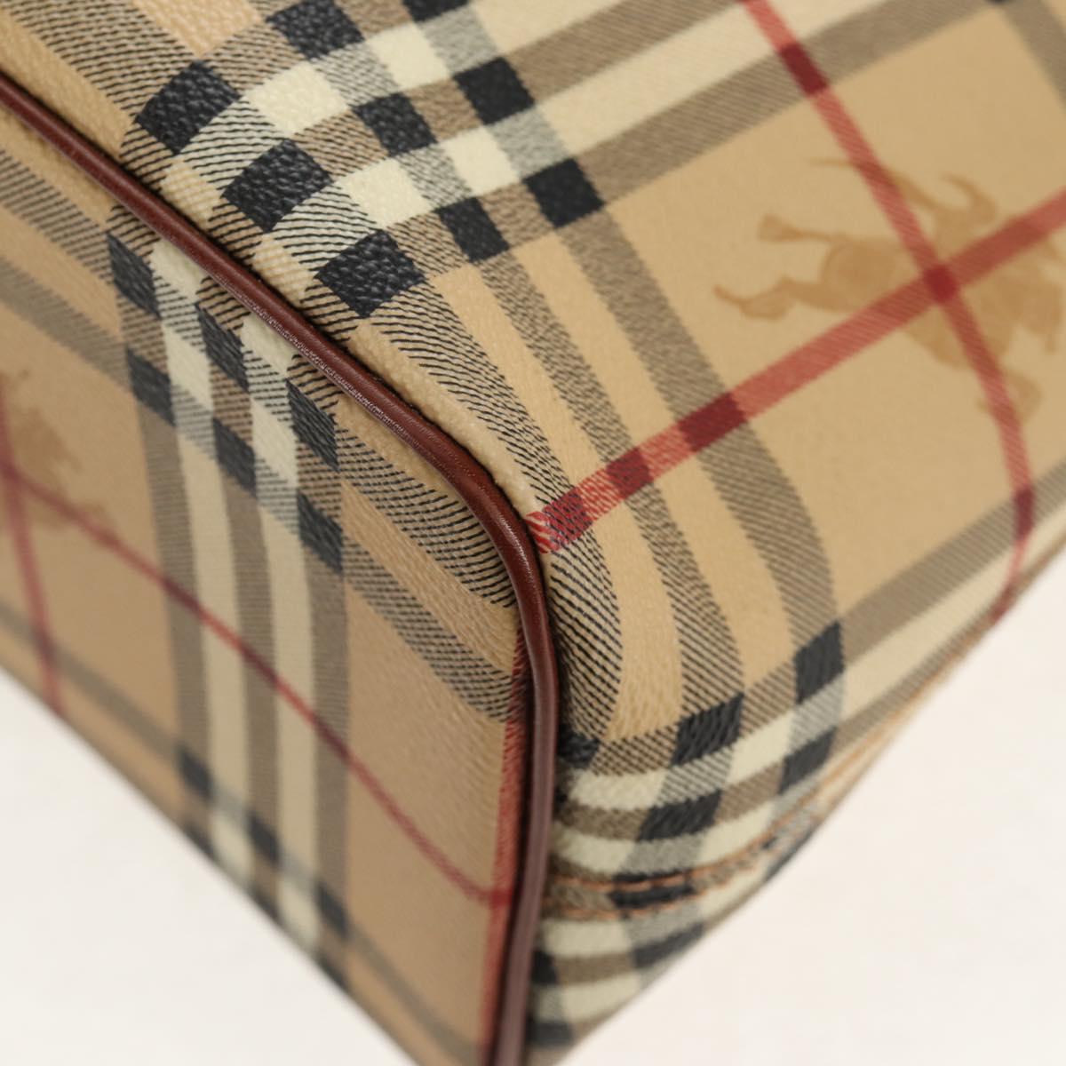 BURBERRY Nova Check Tote Bag PVC Beige Gold Auth ep12112A