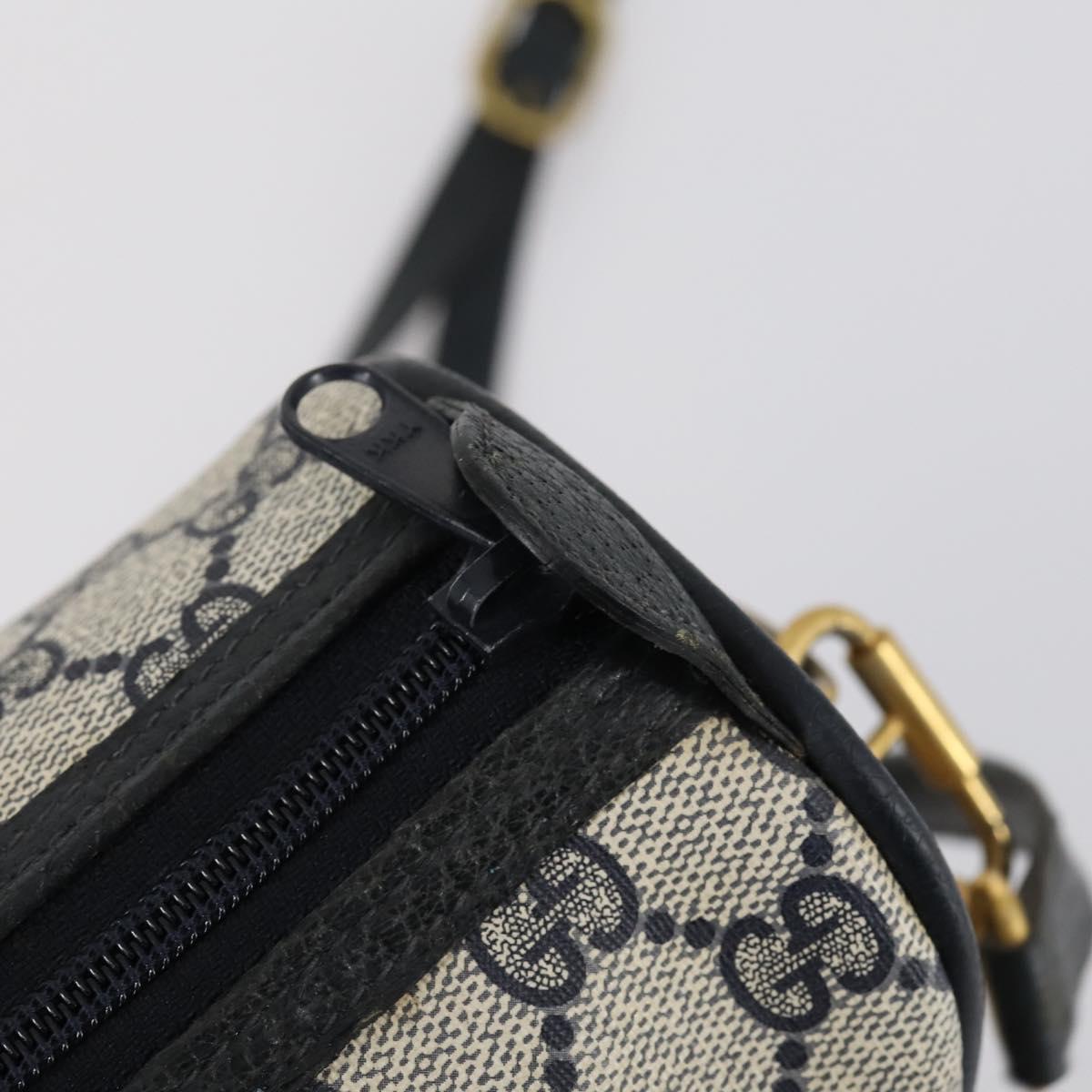 GUCCI GG Supreme Sherry Line Hand Bag PVC 2way Navy Red 39 02 041 Auth ep12116