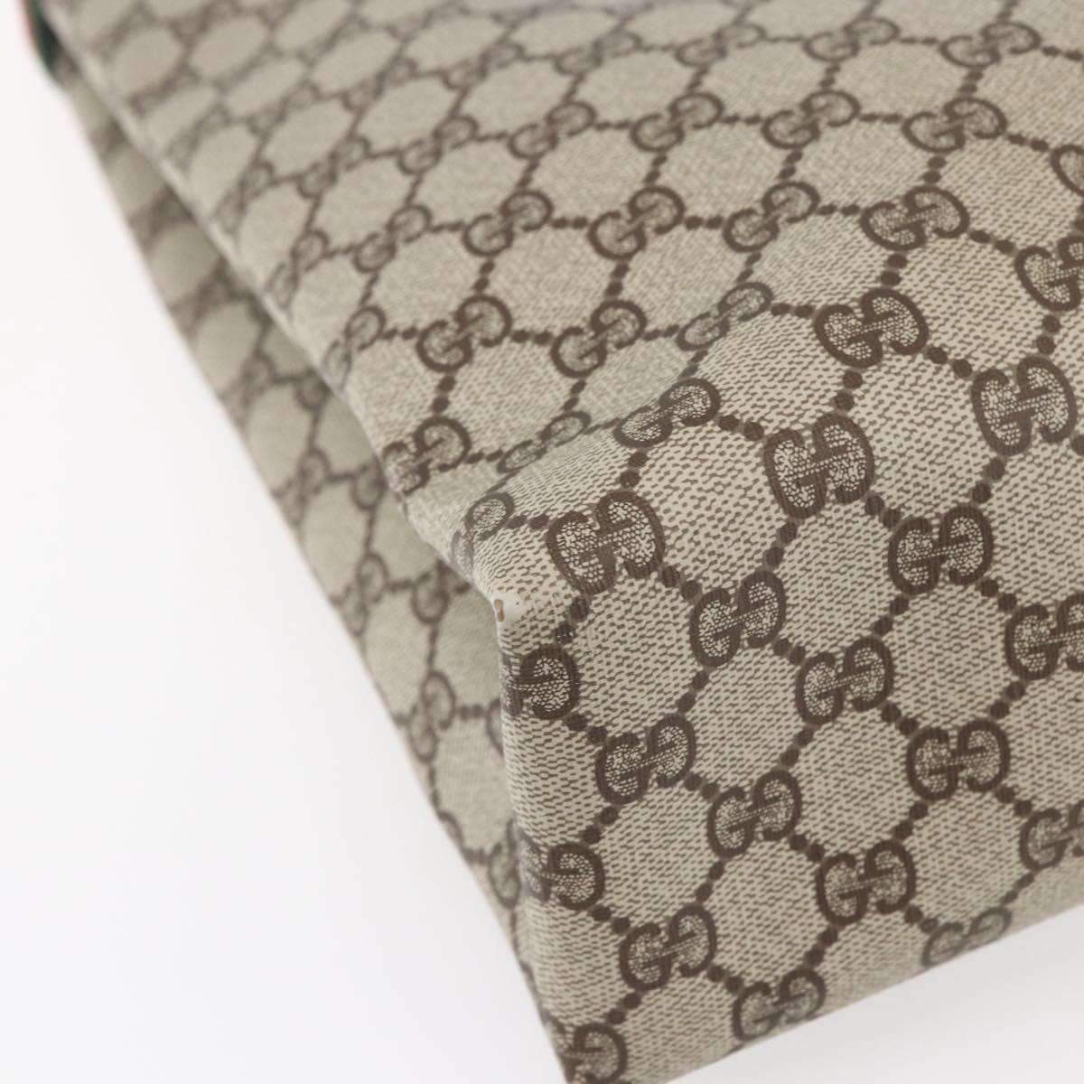 GUCCI GG Supreme Web Sherry Line Tote Bag PVC Beige 39 02 091 Auth ep12117