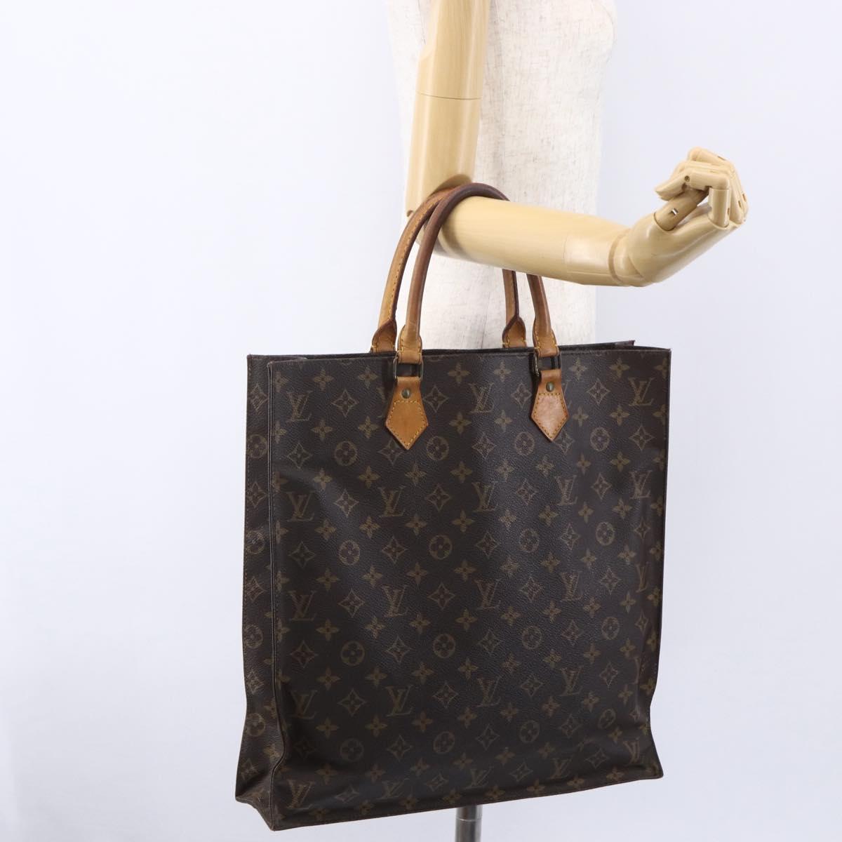 LOUIS VUITTON Monogram Sac Plat Hand Bag M51140 LV Auth ep12119