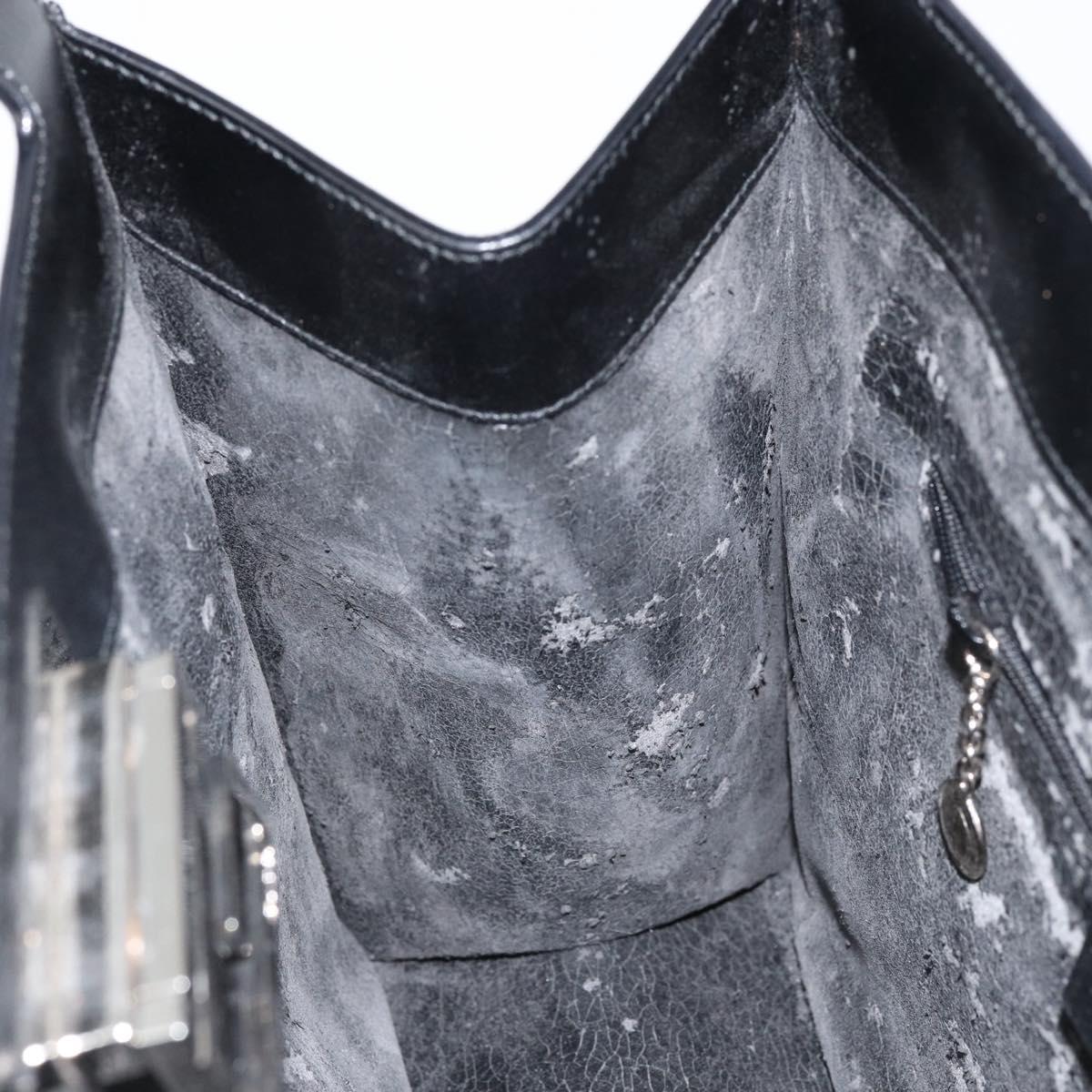 GUCCI Tote Bag Leather Black Silver 001 3033 Auth ep12121