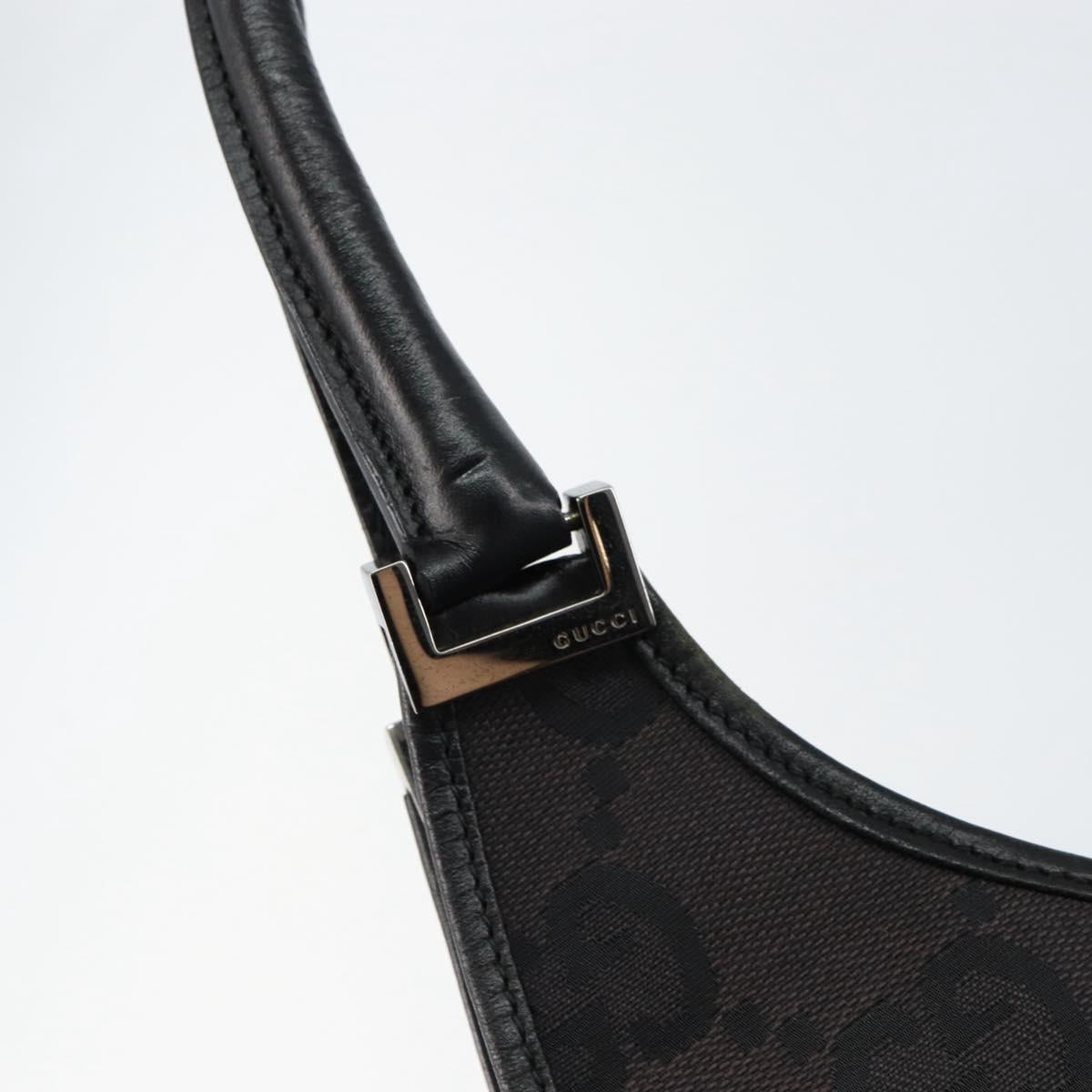 GUCCI GG Canvas Jackie Hand Bag Black Silver 002 1067 2123 Auth ep12122