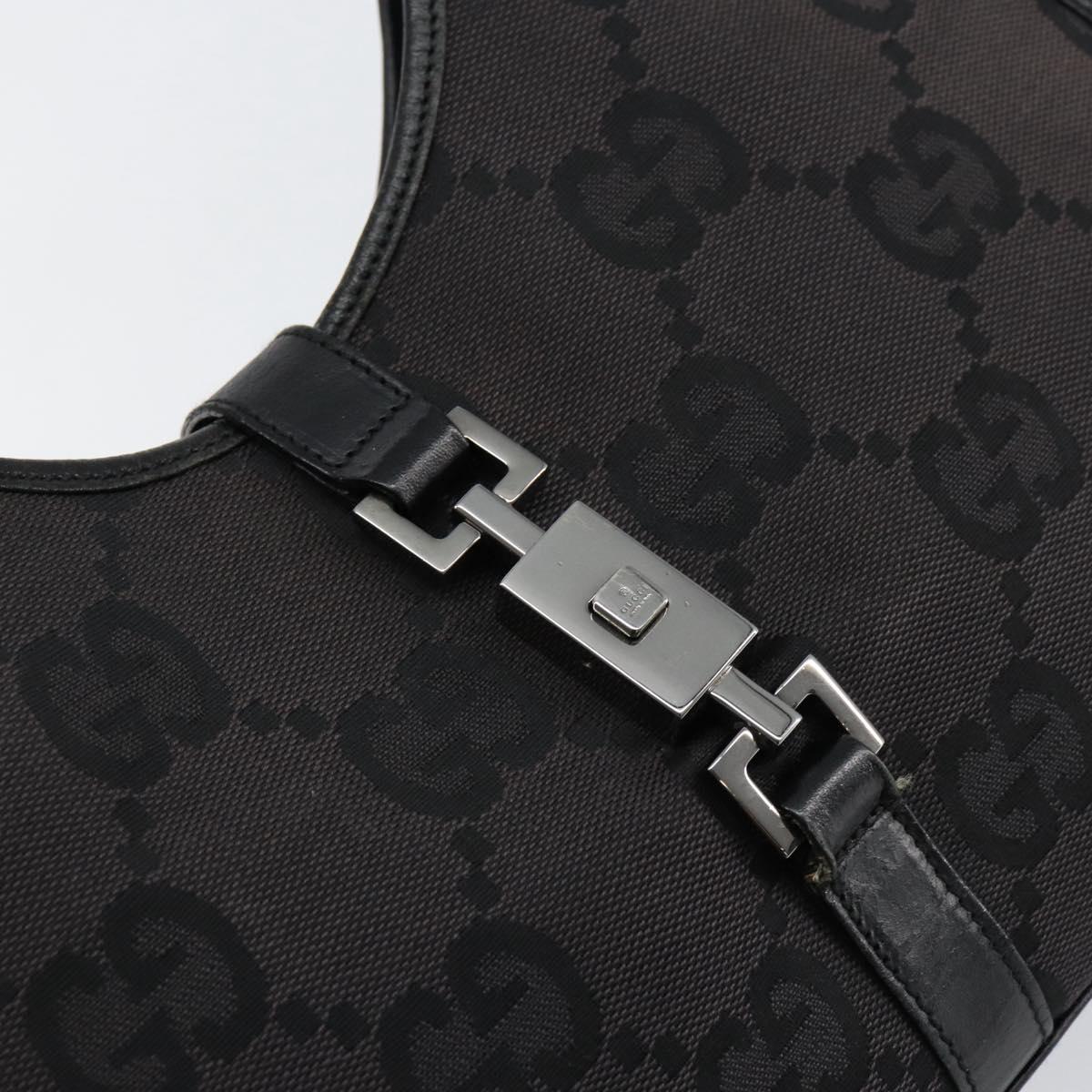 GUCCI GG Canvas Jackie Hand Bag Black Silver 002 1067 2123 Auth ep12122