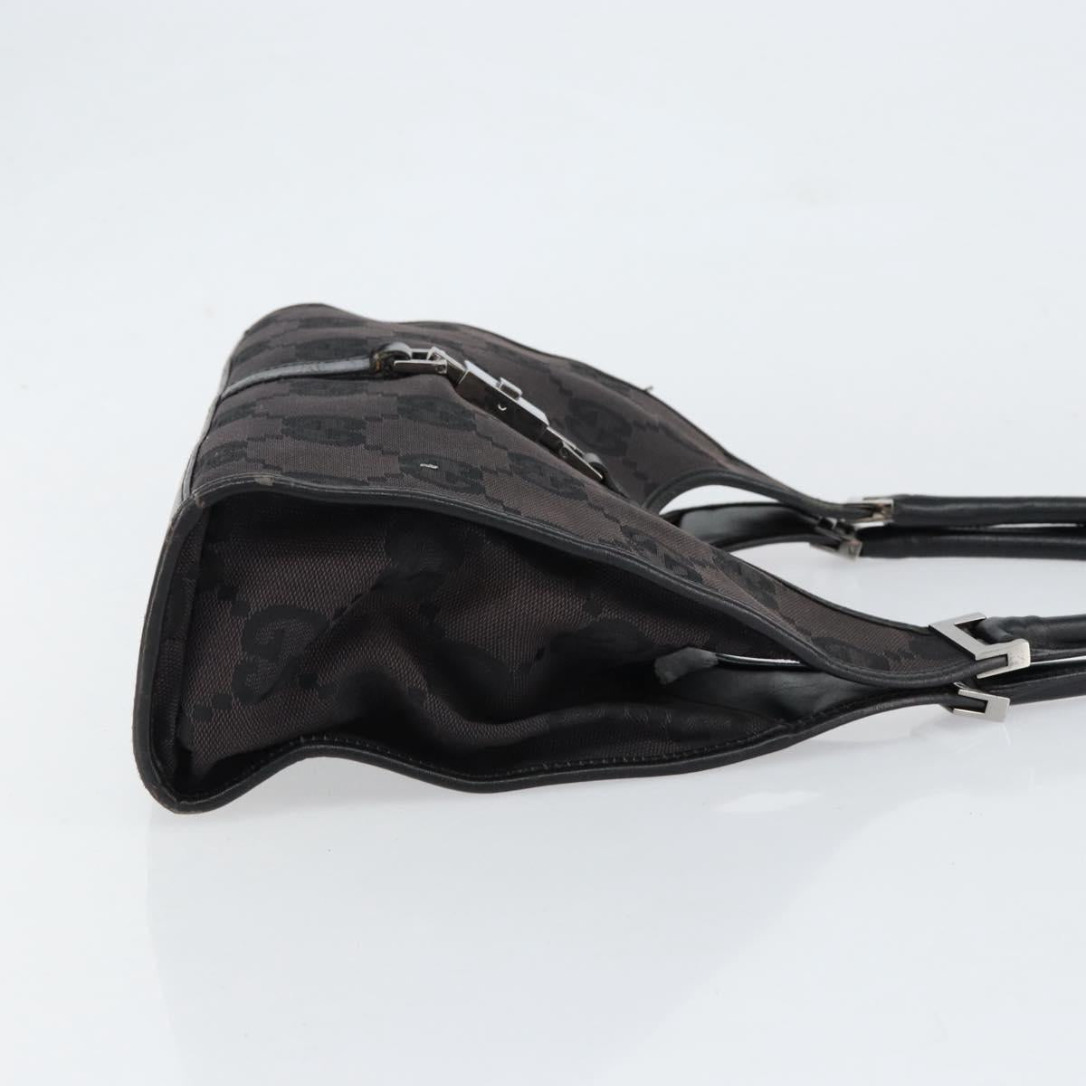 GUCCI GG Canvas Jackie Hand Bag Black Silver 002 1067 2123 Auth ep12122