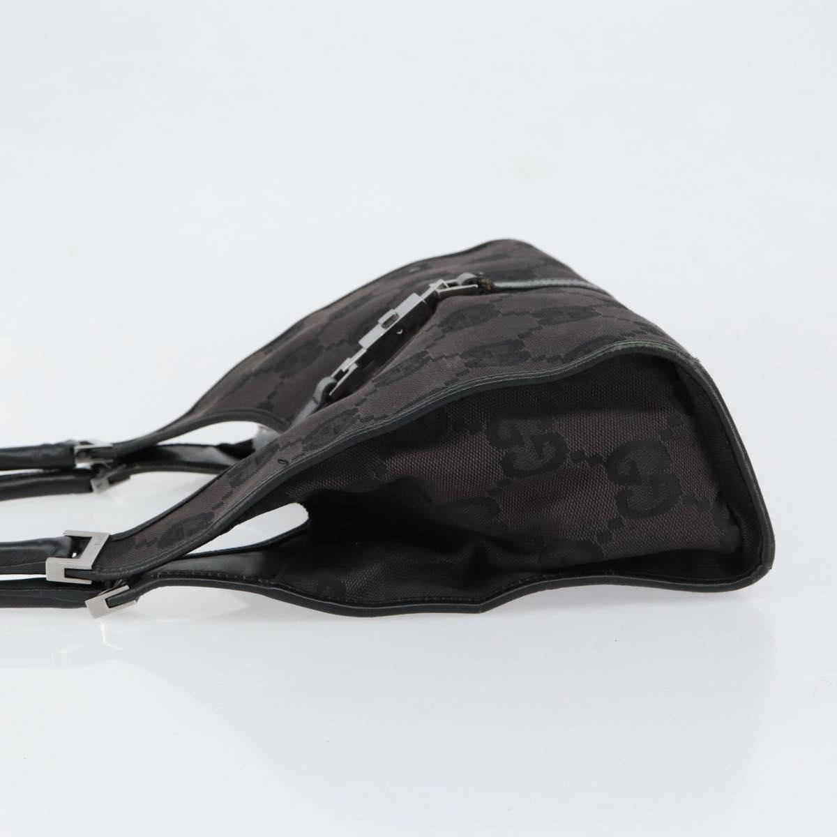 GUCCI GG Canvas Jackie Hand Bag Black Silver 002 1067 2123 Auth ep12122