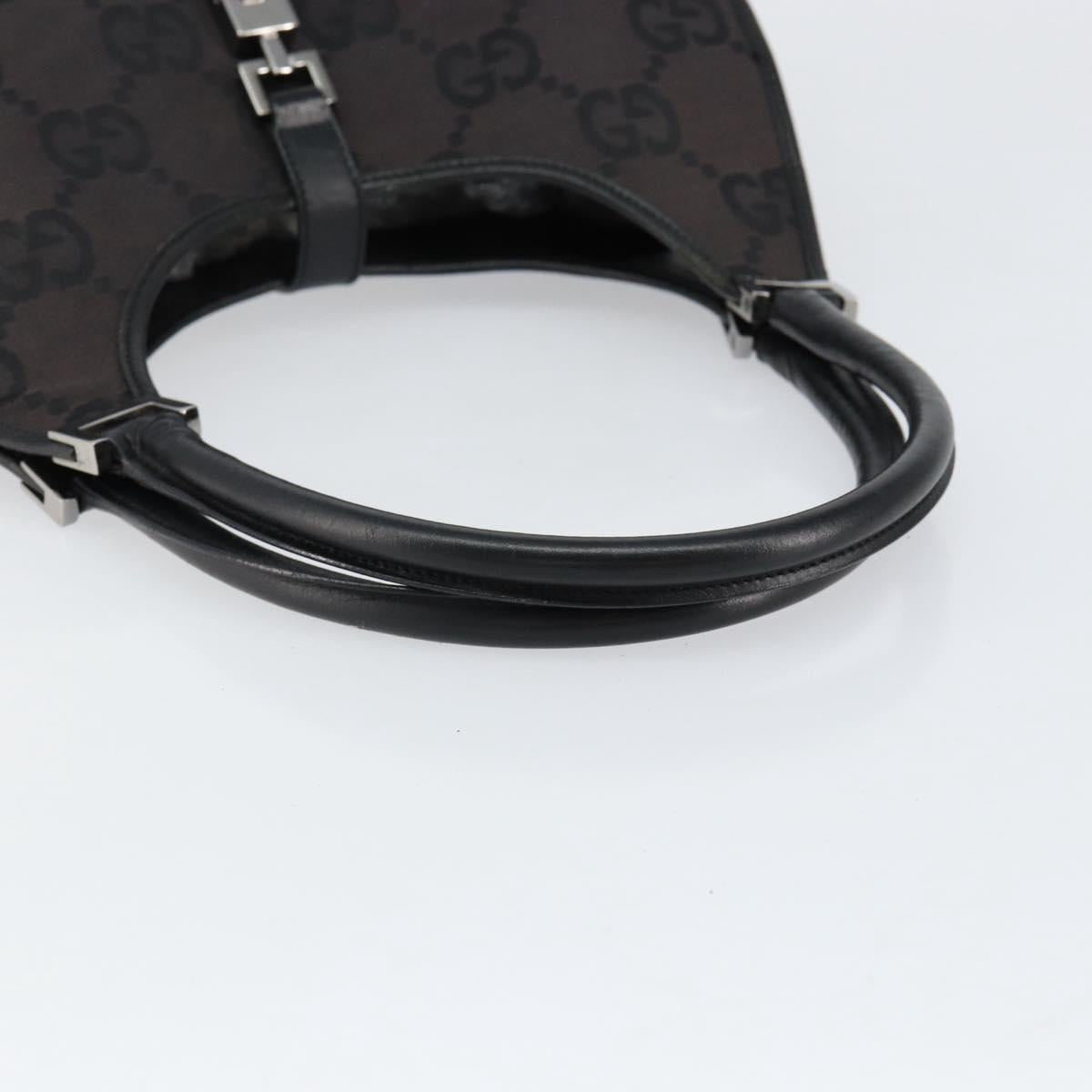 GUCCI GG Canvas Jackie Hand Bag Black Silver 002 1067 2123 Auth ep12122