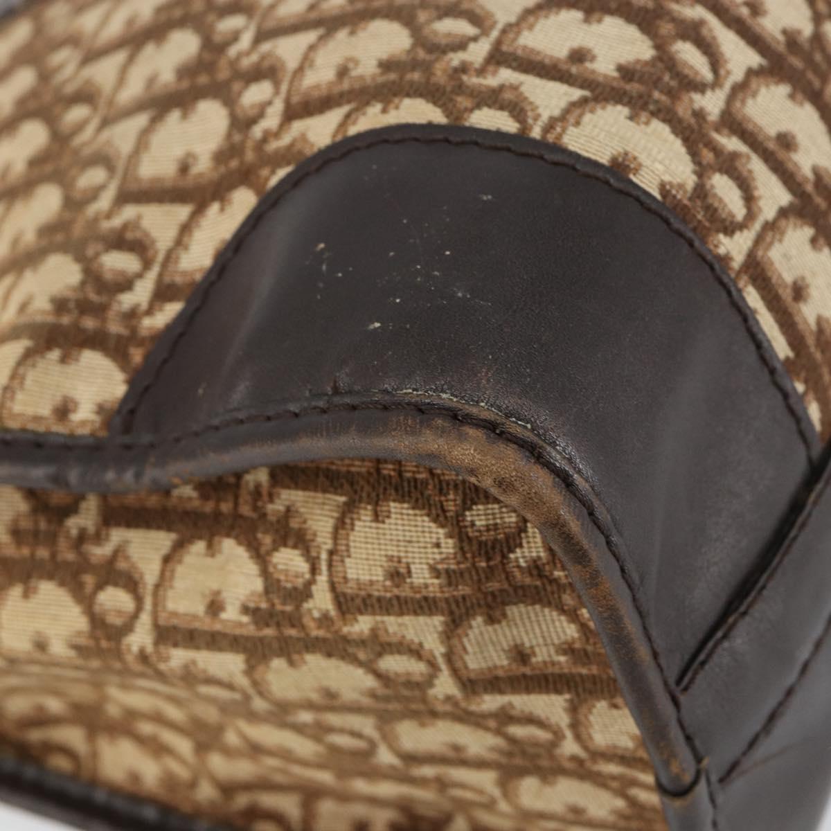 Christian Dior Trotter Canvas Boston Bag Beige Gold Auth ep12125