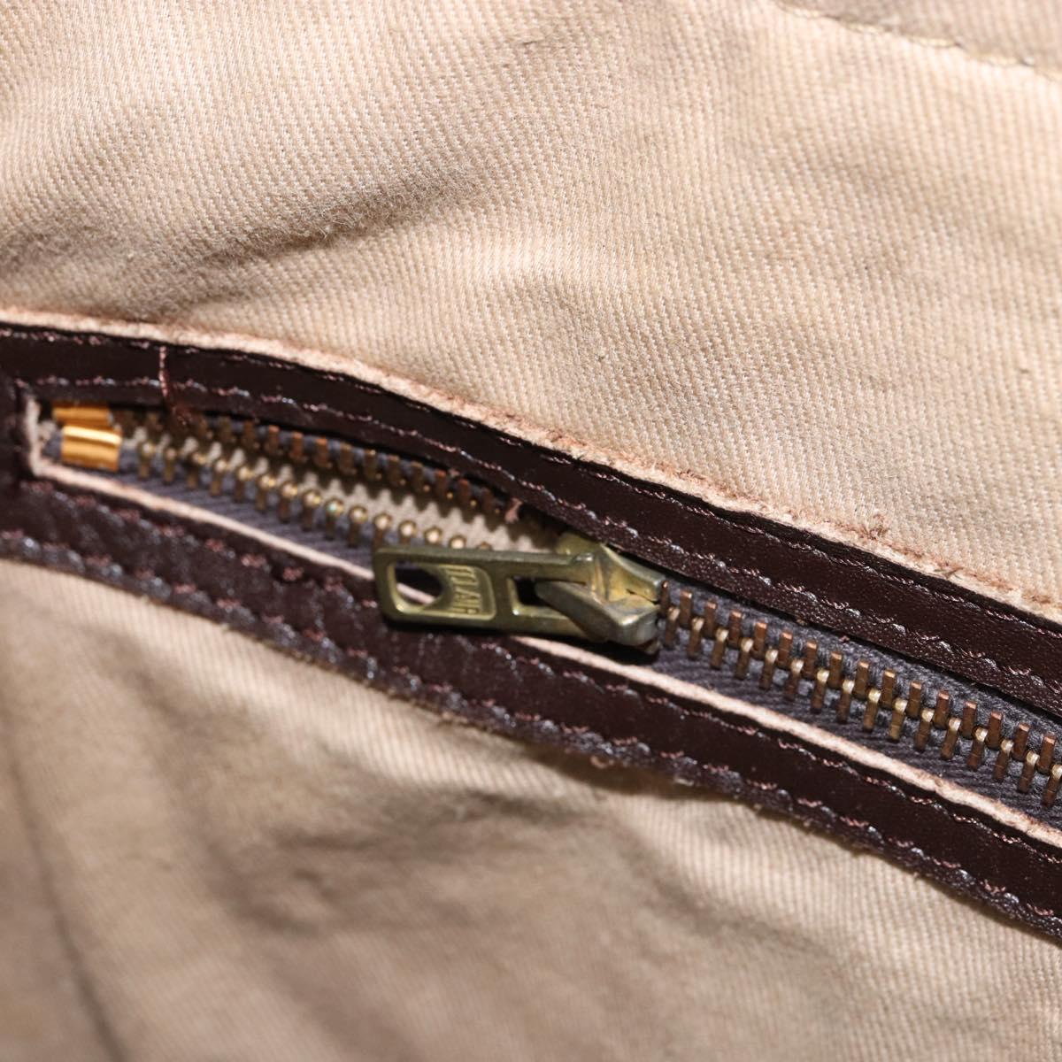 Christian Dior Trotter Canvas Boston Bag Beige Gold Auth ep12125