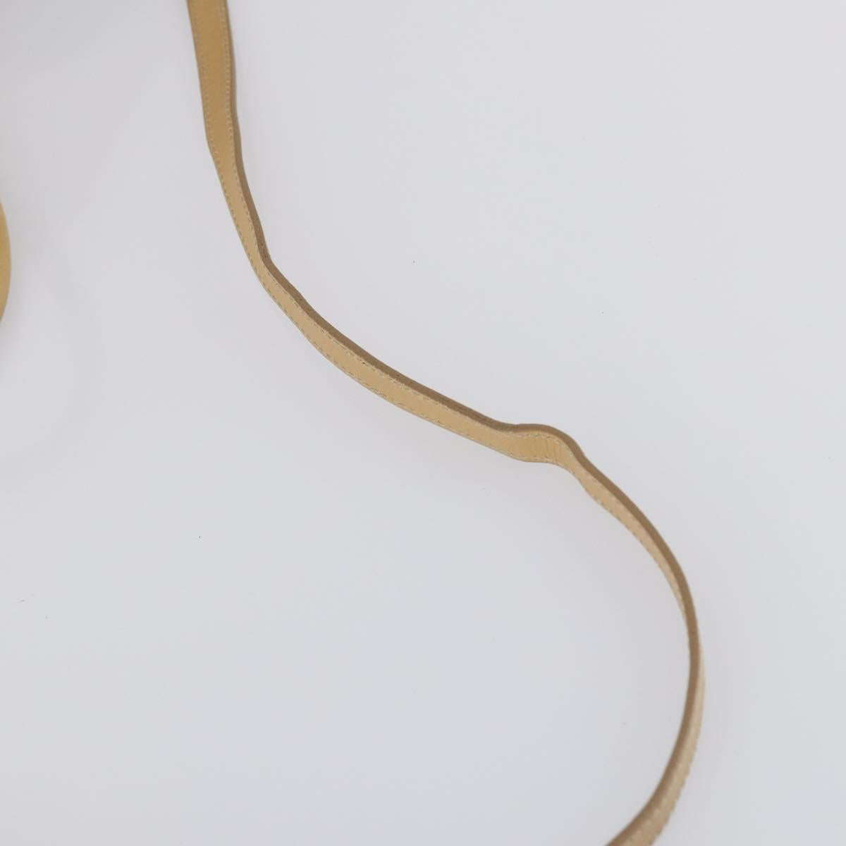 FENDI Tote Bag Leather 2way Beige Gold Auth ep12126