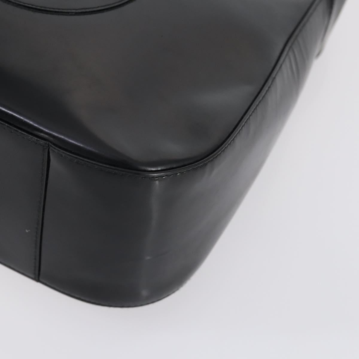 GUCCI Shoulder Bag Enamel Black Auth ep12128