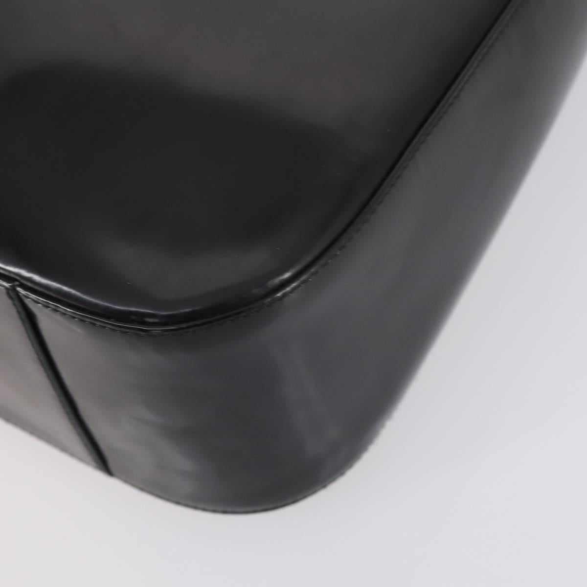 GUCCI Shoulder Bag Enamel Black Auth ep12128