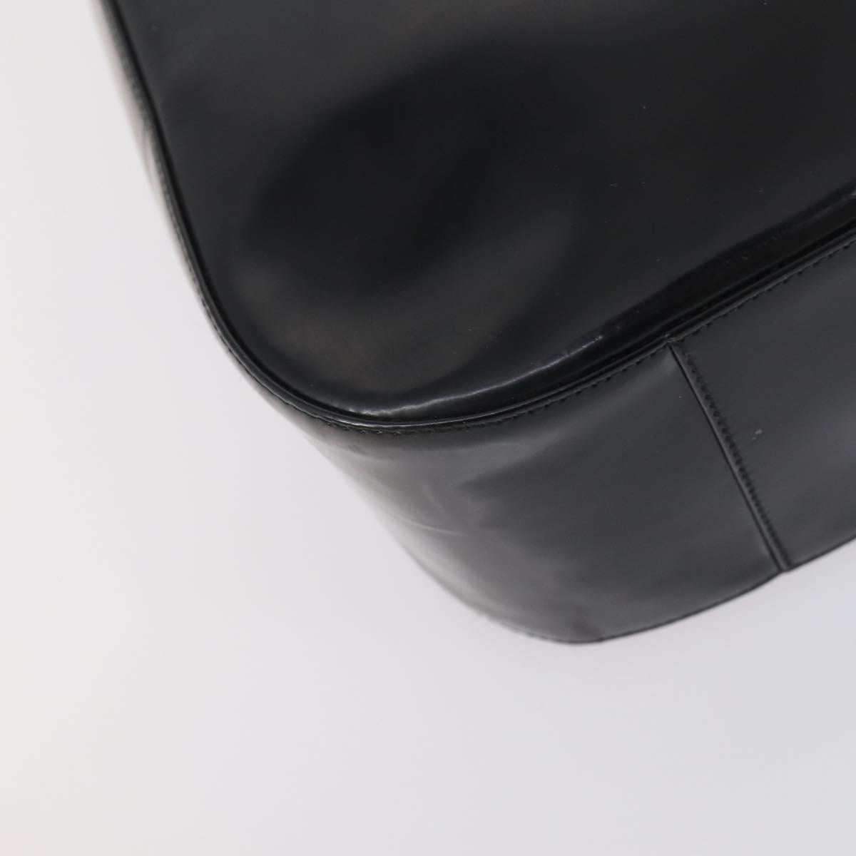 GUCCI Shoulder Bag Enamel Black Auth ep12128