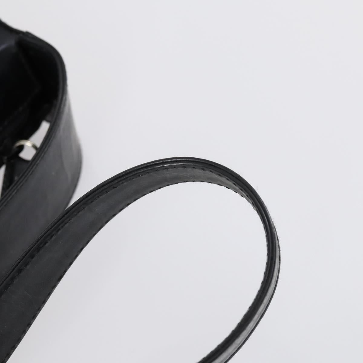 GUCCI Shoulder Bag Enamel Black Auth ep12128