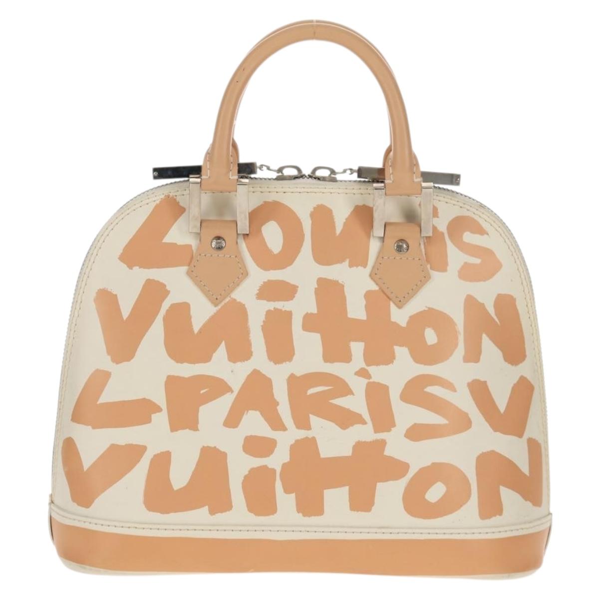 LOUIS VUITTON Monogram Graffiti Alma MM Hand Bag White M92180 LV Auth ep12131V
