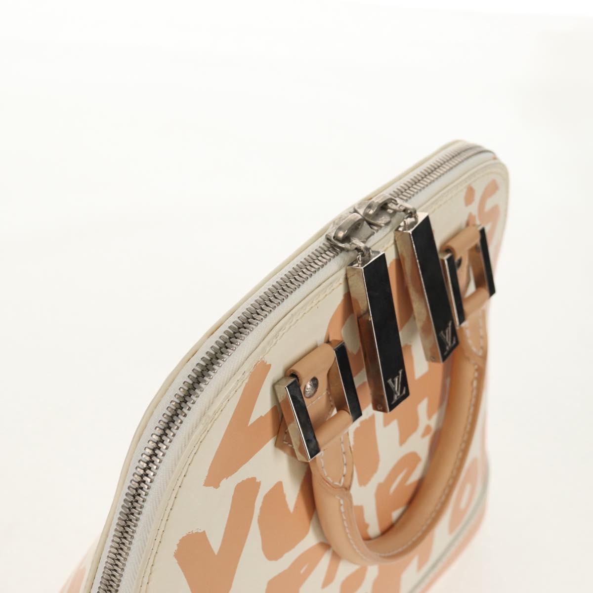 LOUIS VUITTON Monogram Graffiti Alma MM Hand Bag White M92180 LV Auth ep12131V