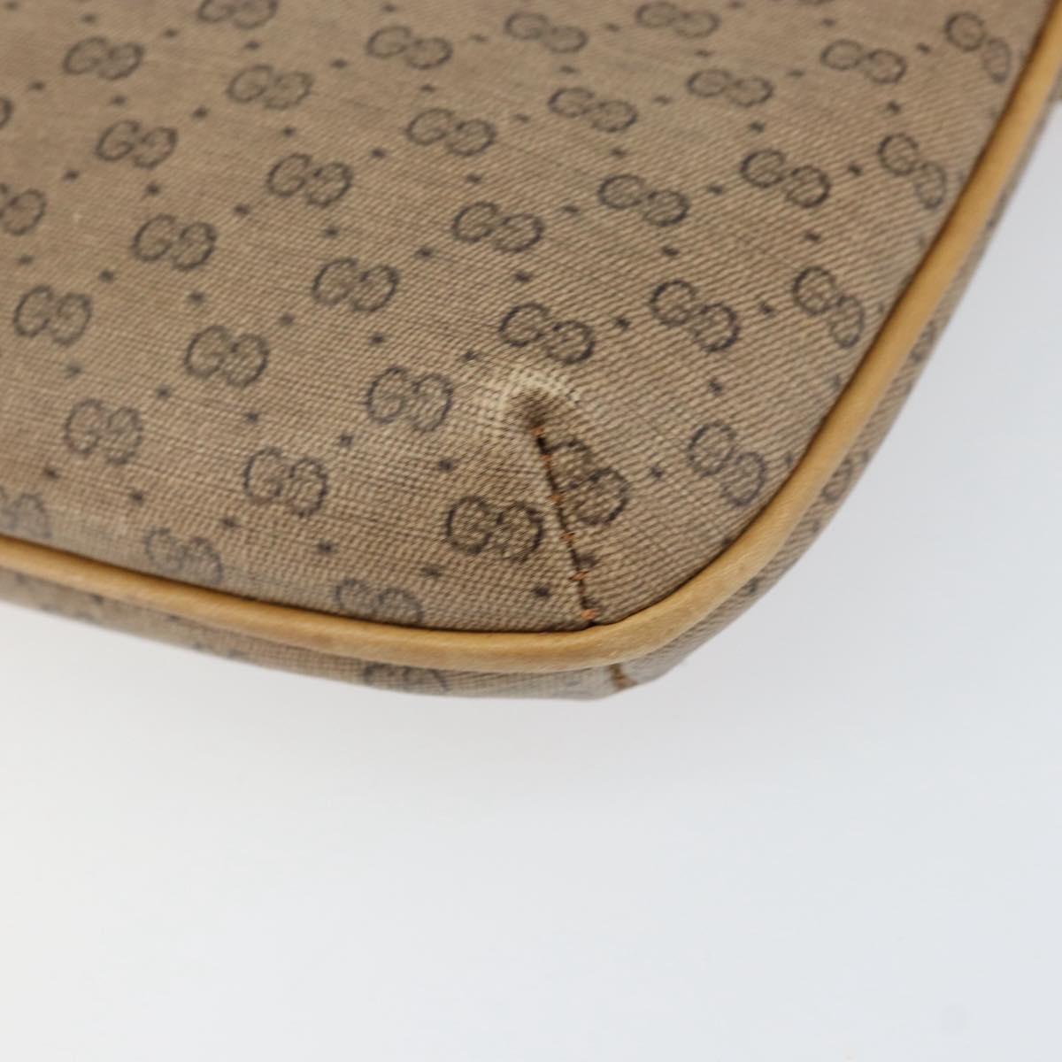 GUCCI Micro GG Supreme Chain Shoulder Bag PVC Leather Beige Gold Auth ep12132