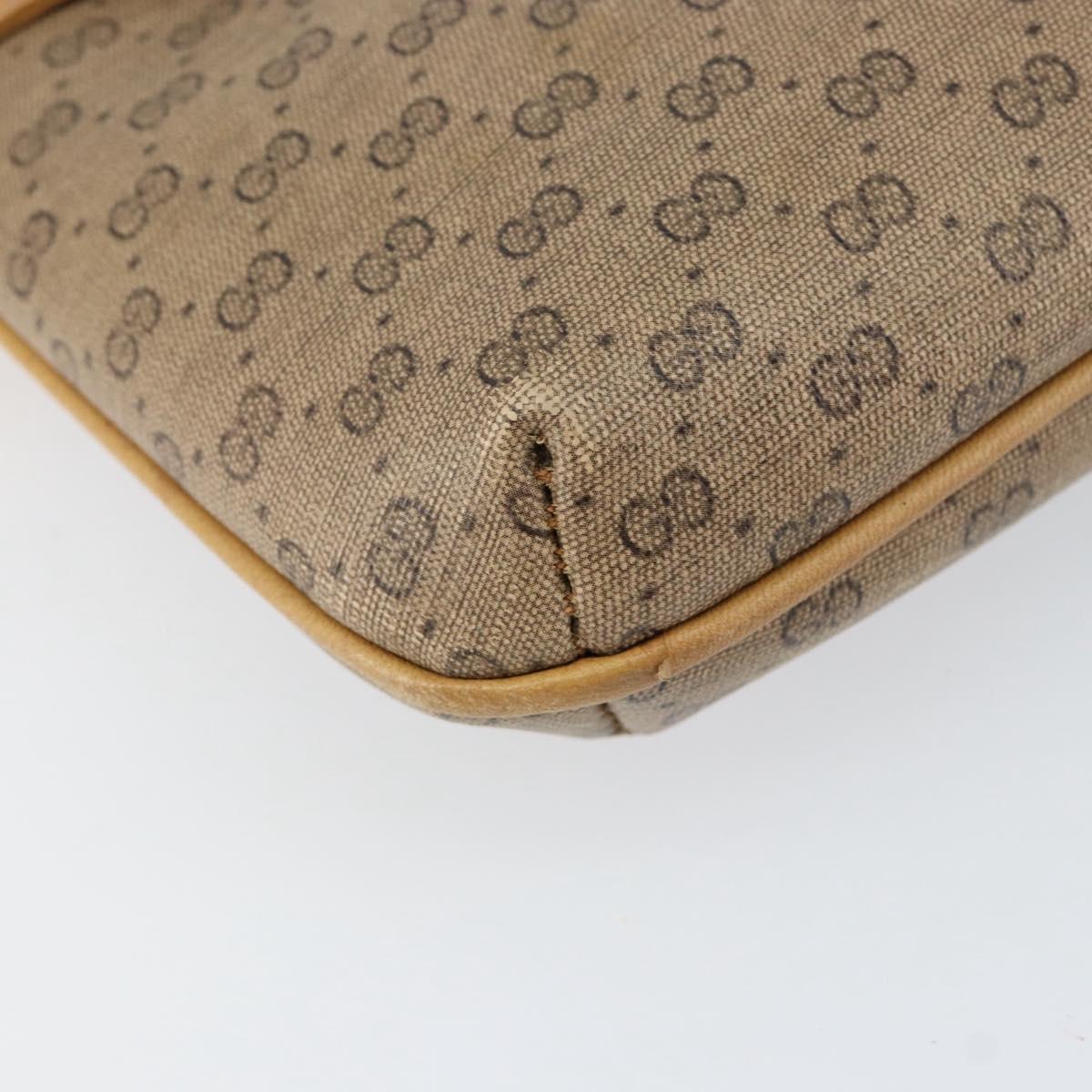 GUCCI Micro GG Supreme Chain Shoulder Bag PVC Leather Beige Gold Auth ep12132