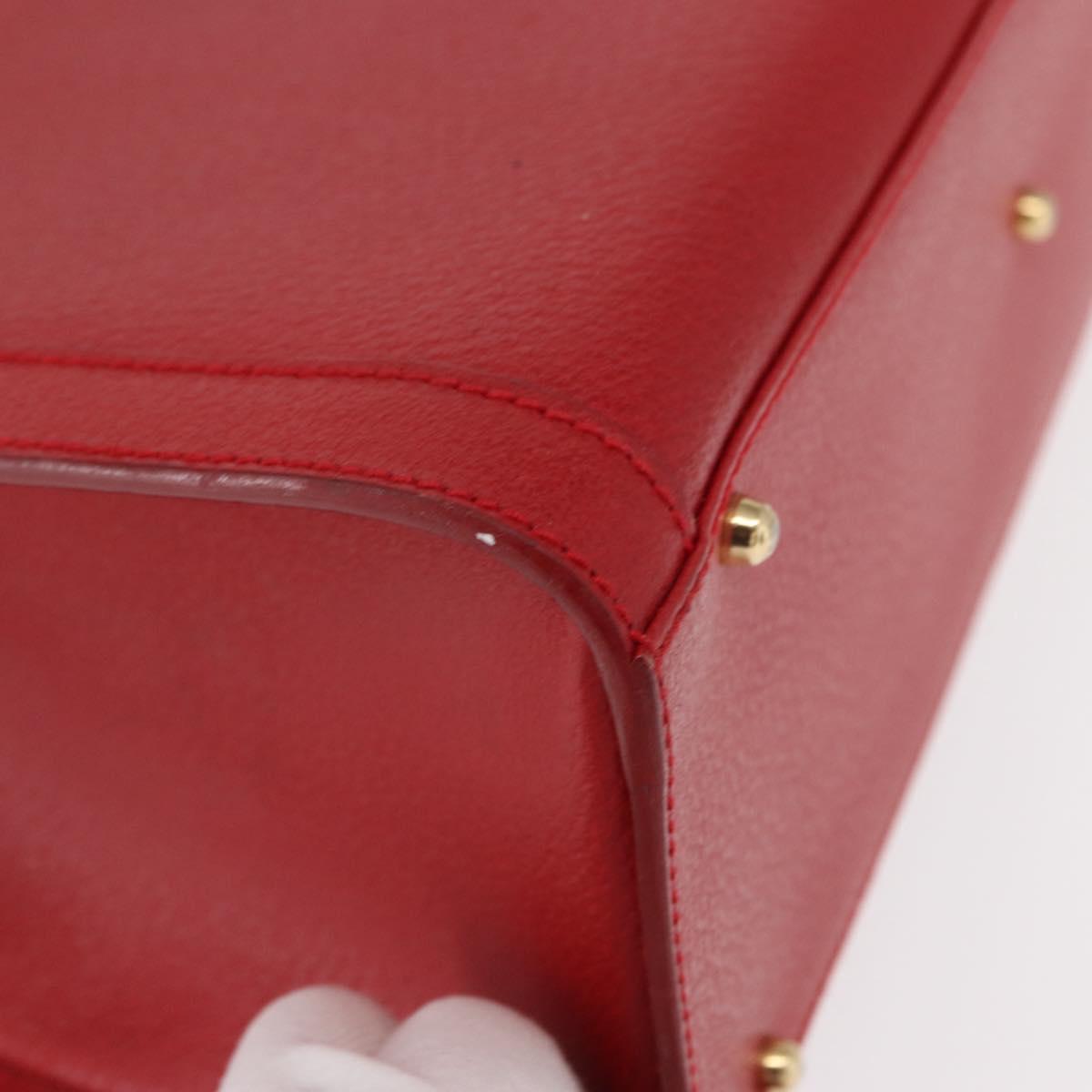 GUCCI Bamboo Hand Bag Leather Red Gold 002 0260 2615 Auth ep12137