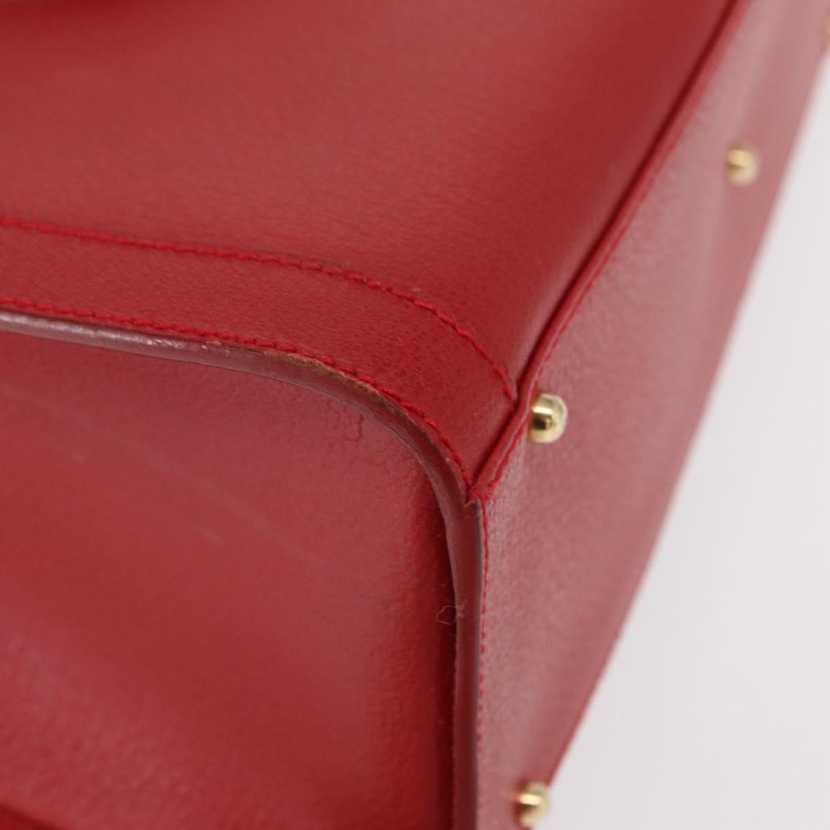 GUCCI Bamboo Hand Bag Leather Red Gold 002 0260 2615 Auth ep12137