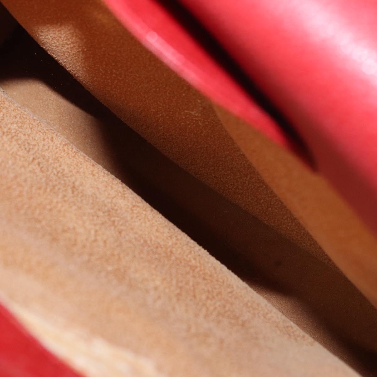 GUCCI Bamboo Hand Bag Leather Red Gold 002 0260 2615 Auth ep12137