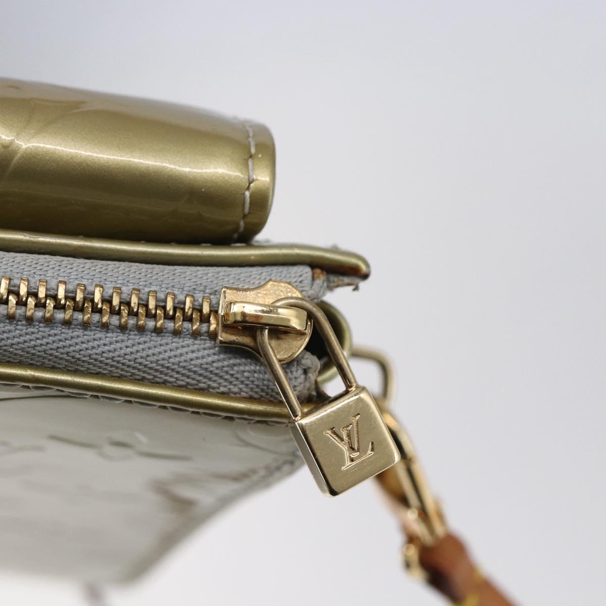 LOUIS VUITTON Monogram Vernis Motto Accessory Pouch Gris M91030 LV Auth ep12143