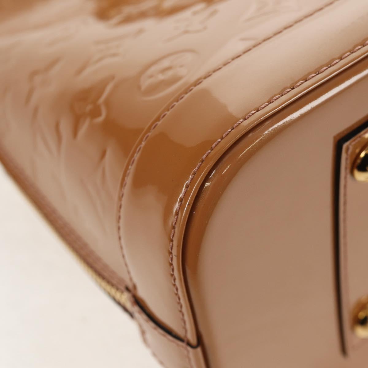 LOUIS VUITTON Monogram Vernis Alma PM Hand Bag Beige Poodle M91751 Auth ep12145A