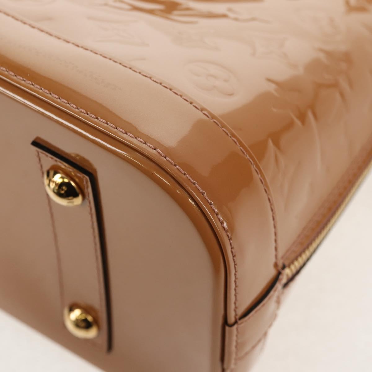 LOUIS VUITTON Monogram Vernis Alma PM Hand Bag Beige Poodle M91751 Auth ep12145A