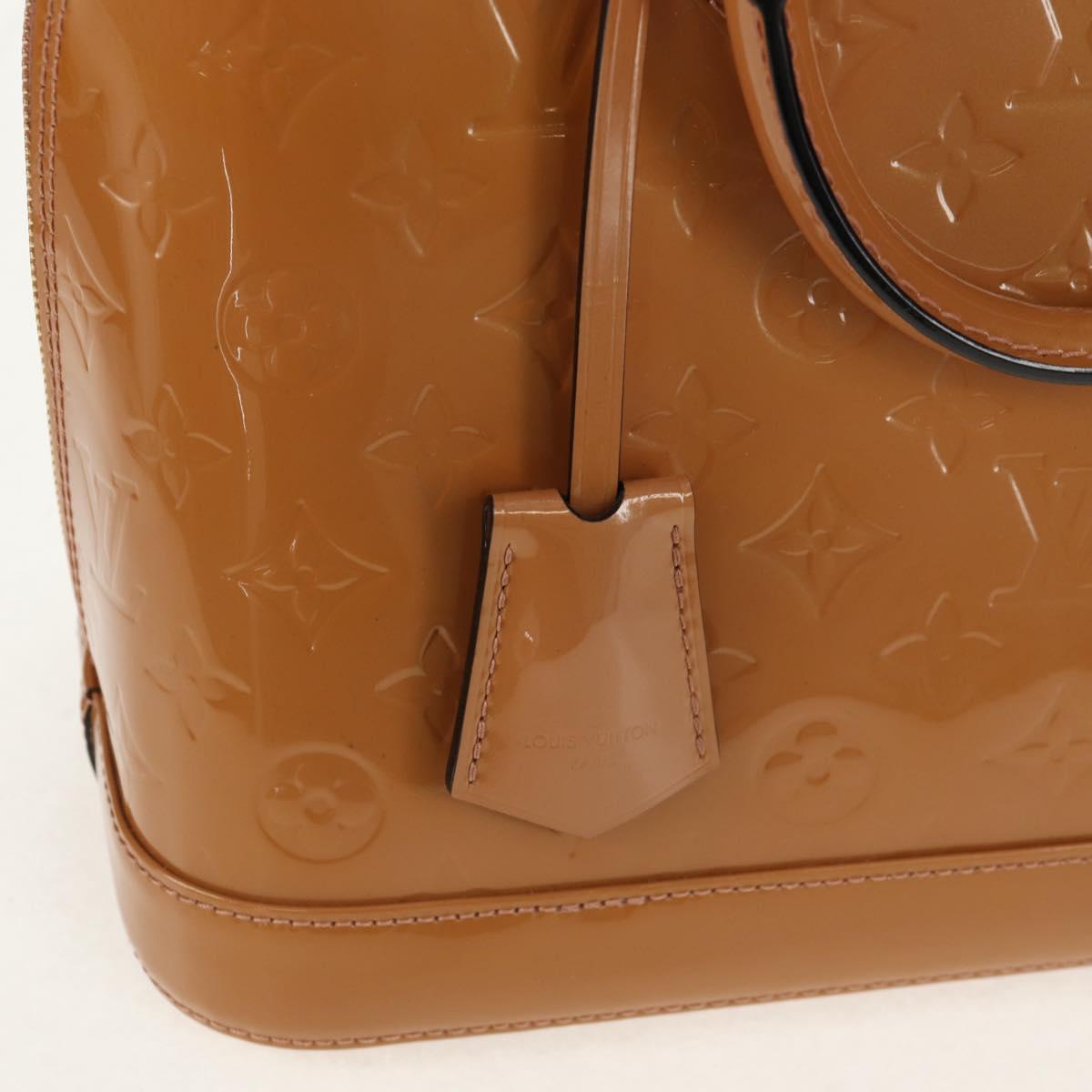 LOUIS VUITTON Monogram Vernis Alma PM Hand Bag Beige Poodle M91751 Auth ep12145A