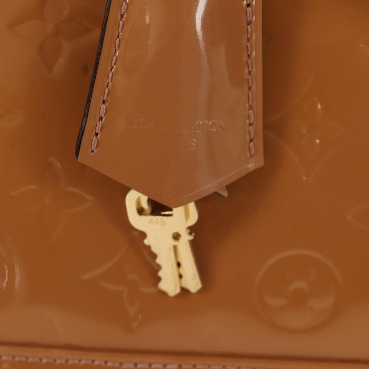 LOUIS VUITTON Monogram Vernis Alma PM Hand Bag Beige Poodle M91751 Auth ep12145A