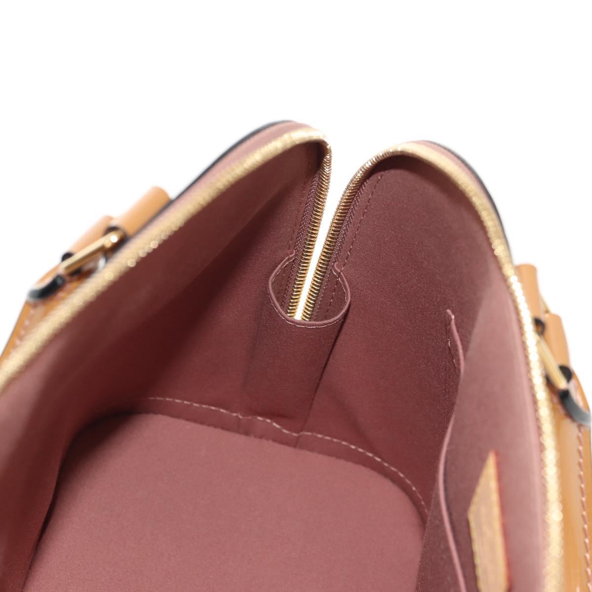 LOUIS VUITTON Monogram Vernis Alma PM Hand Bag Beige Poodle M91751 Auth ep12145A