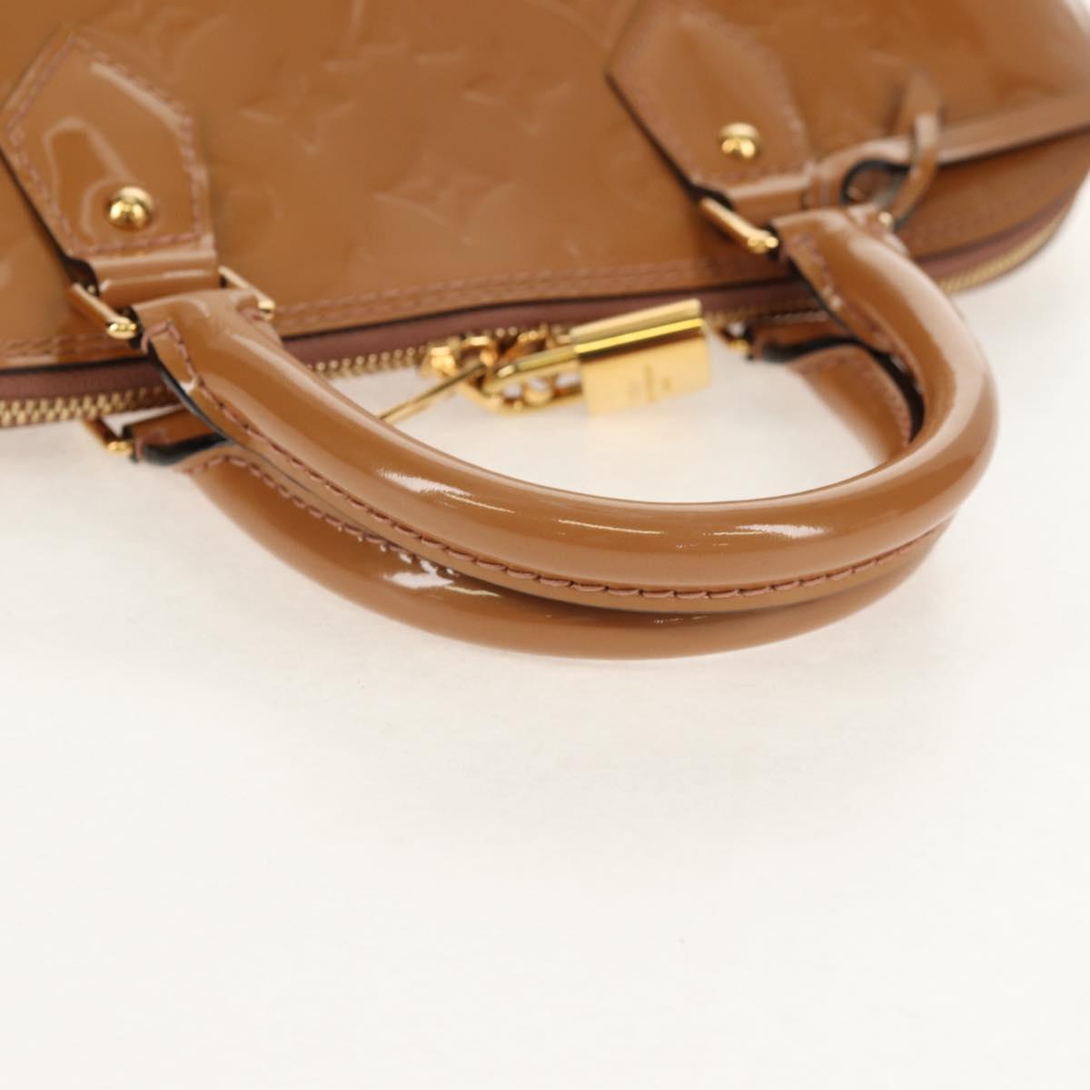 LOUIS VUITTON Monogram Vernis Alma PM Hand Bag Beige Poodle M91751 Auth ep12145A