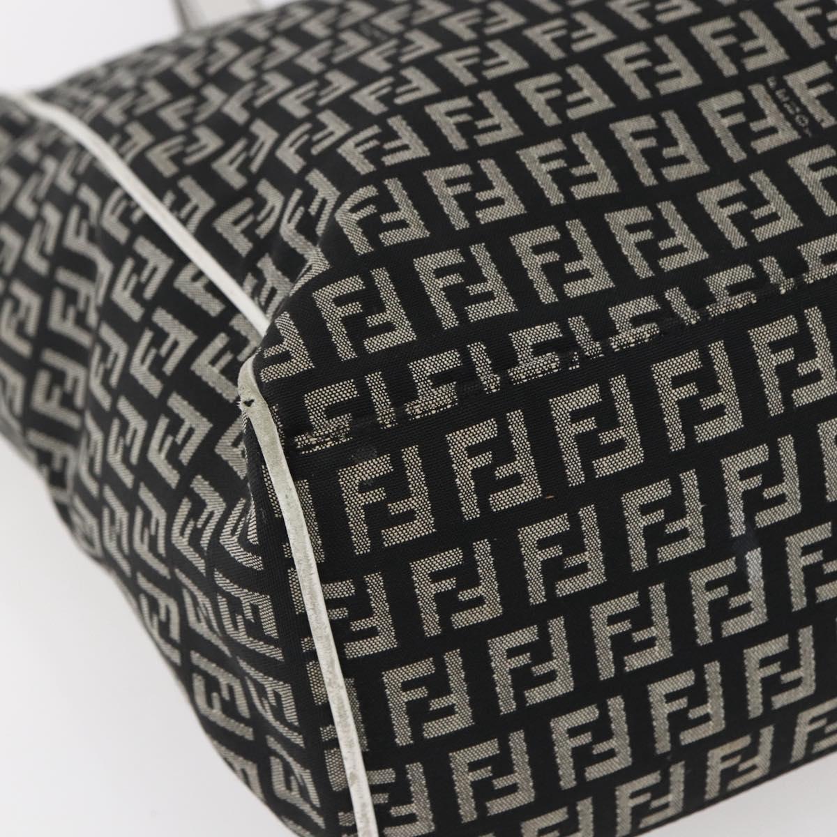 FENDI Zucchino Canvas Tote Bag Black Auth ep12149