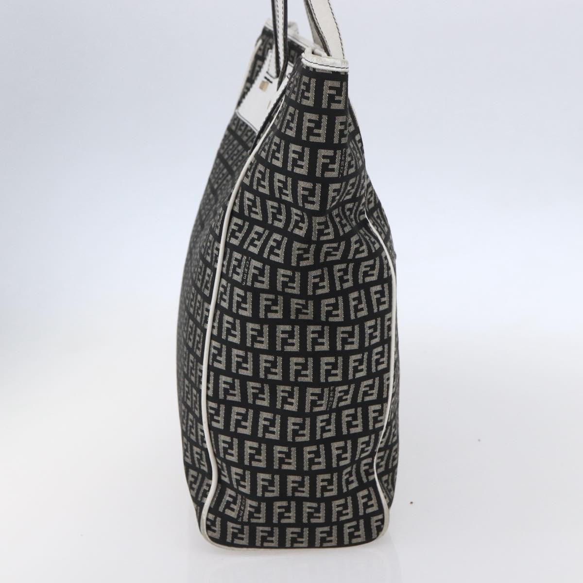 FENDI Zucchino Canvas Tote Bag Black Auth ep12149
