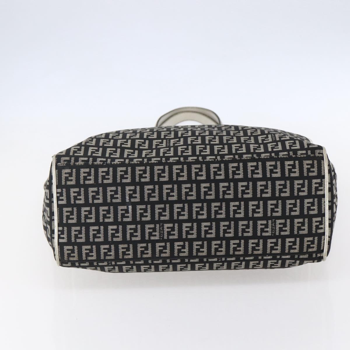 FENDI Zucchino Canvas Tote Bag Black Auth ep12149
