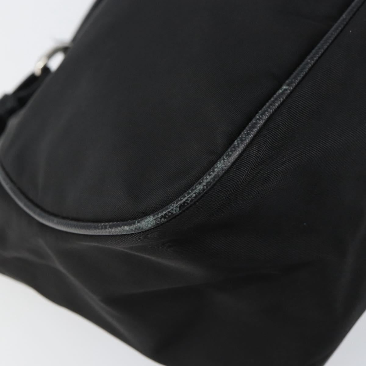 PRADA Hand Bag Nylon Black Silver Auth ep12152
