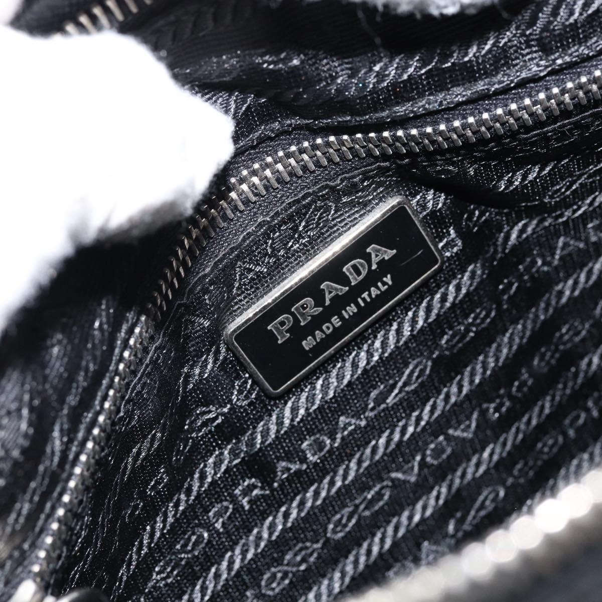 PRADA Hand Bag Nylon Black Silver Auth ep12152