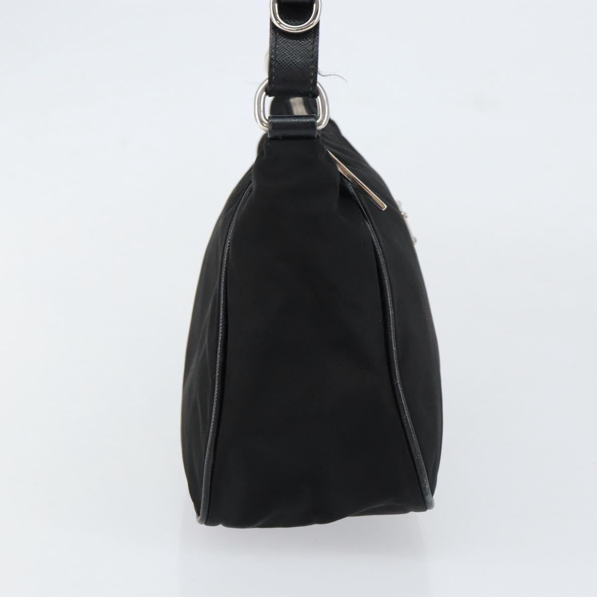PRADA Hand Bag Nylon Black Silver Auth ep12152