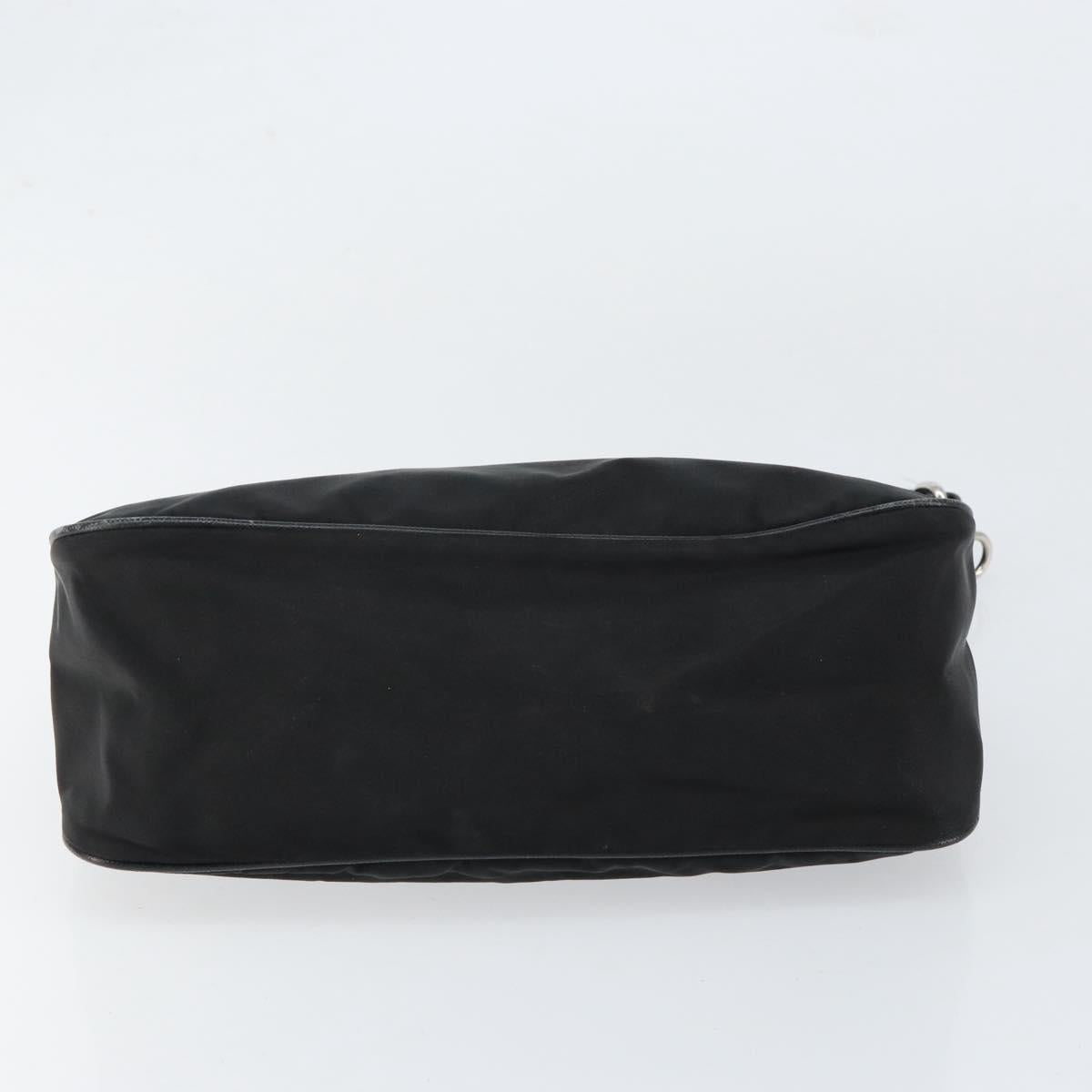 PRADA Hand Bag Nylon Black Silver Auth ep12152