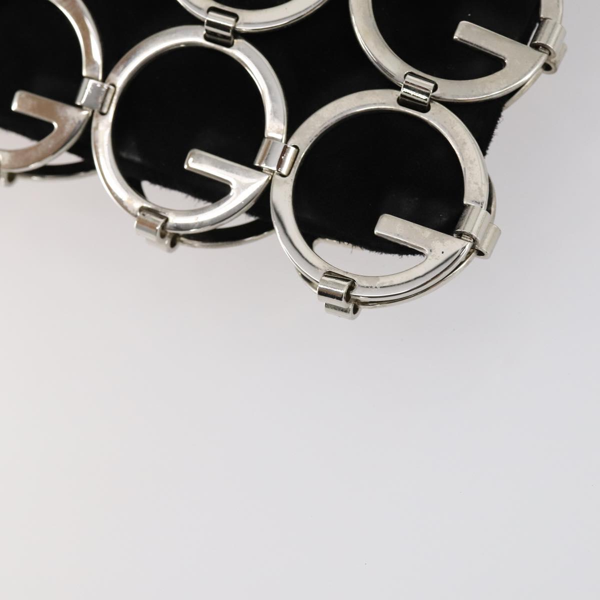 GUCCI Chain Shoulder Bag Suede Black Silver Auth ep12154