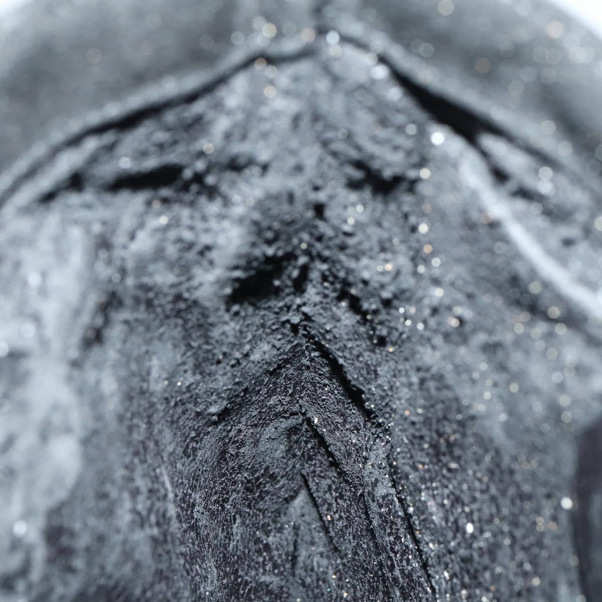 GUCCI Chain Shoulder Bag Suede Black Silver Auth ep12154