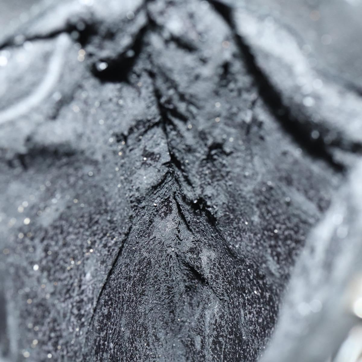 GUCCI Chain Shoulder Bag Suede Black Silver Auth ep12154