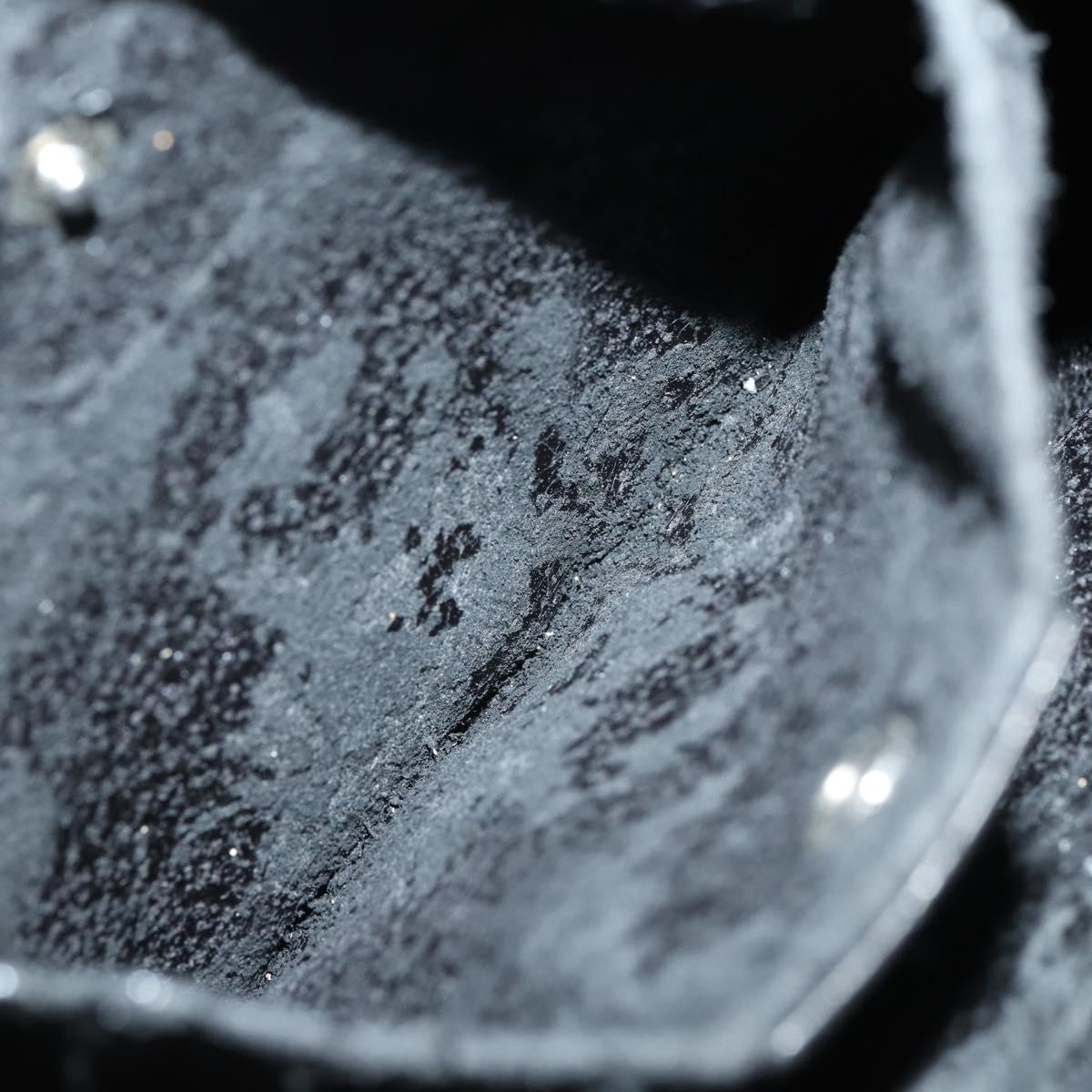 GUCCI Chain Shoulder Bag Suede Black Silver Auth ep12154