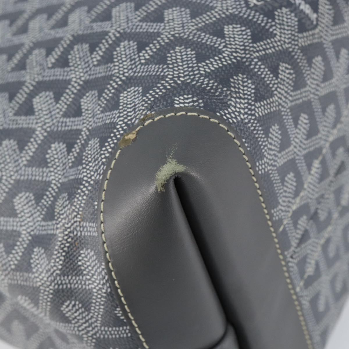 GOYARD Herringbone Belcious PM Tote Bag PVC Leather Gray Auth ep12155